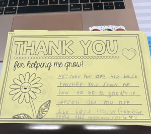 thank you note for teaching